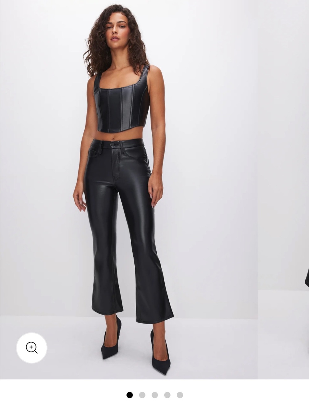 Good American Good Legs Cropped Mini Boot Faux Leather Pants